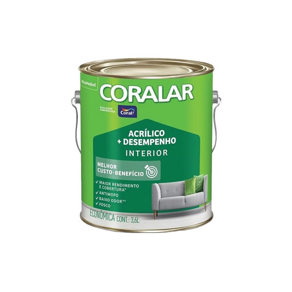 Tinta Acrilico + Desemp Branca GL 3,6L Coralar
