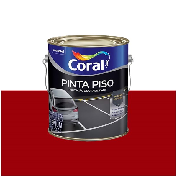 Tinta Pinta Piso Vermelho Segurança 3,6L Coral