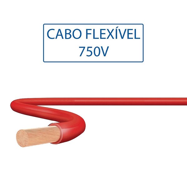 Cabo Flexivel 4.0mm Vermelho metro
