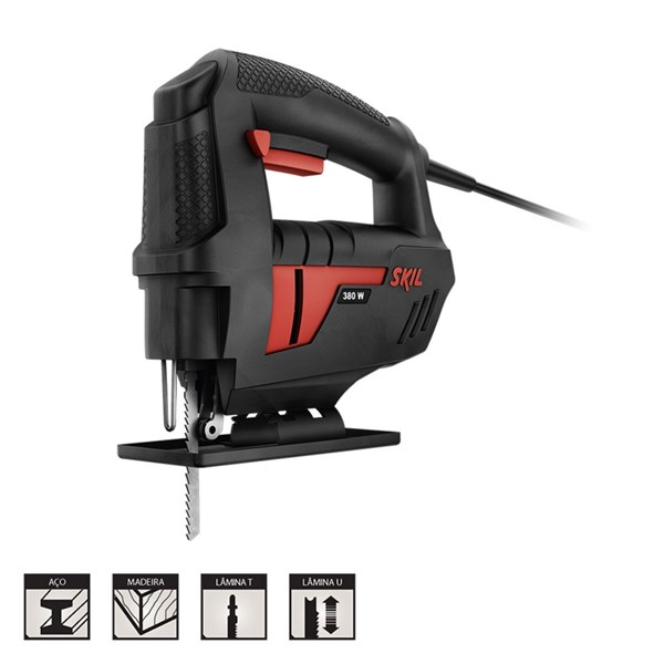 Serra Tico-tico 380w P/ Lâminas Em T Ou U, Cortes De 0 A 45 Graus E Trava De Gatilho Skil 4380 220v	
