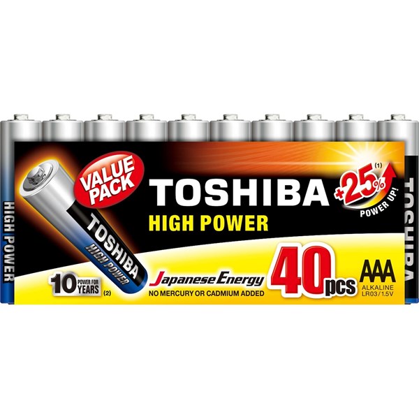 Pilha Alcalina AAA 1,5V unidade TOSHIBA