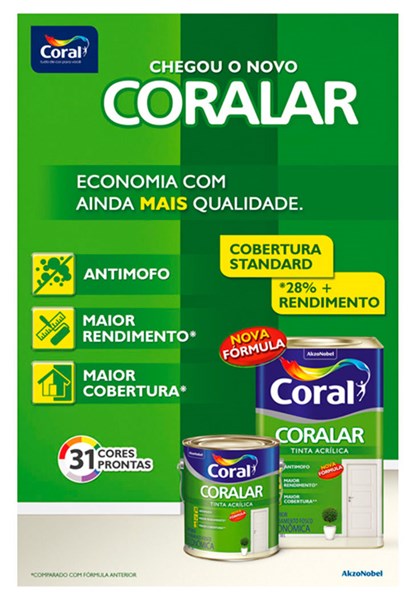 Tinta Acrilico + Desemp Verde Piscina GL 3,6L Coralar