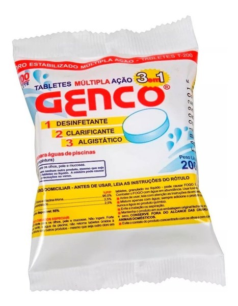 Cloro GENCO 3 X 1 Pastilha 200gr ONU2465