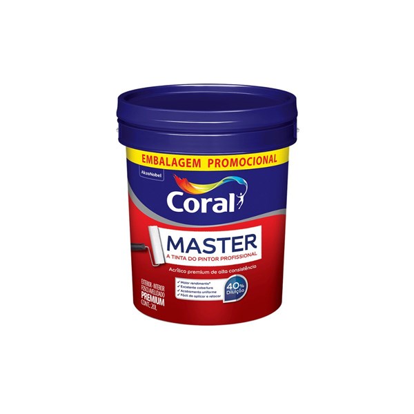 Tinta Acril Master Premium Fosco BR 3,6L CORAL