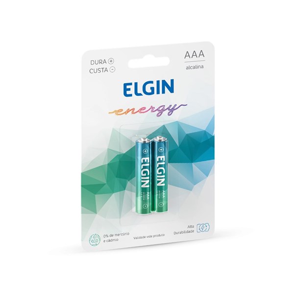 Pilha Alcalina AAA Palito ELGIN c/2