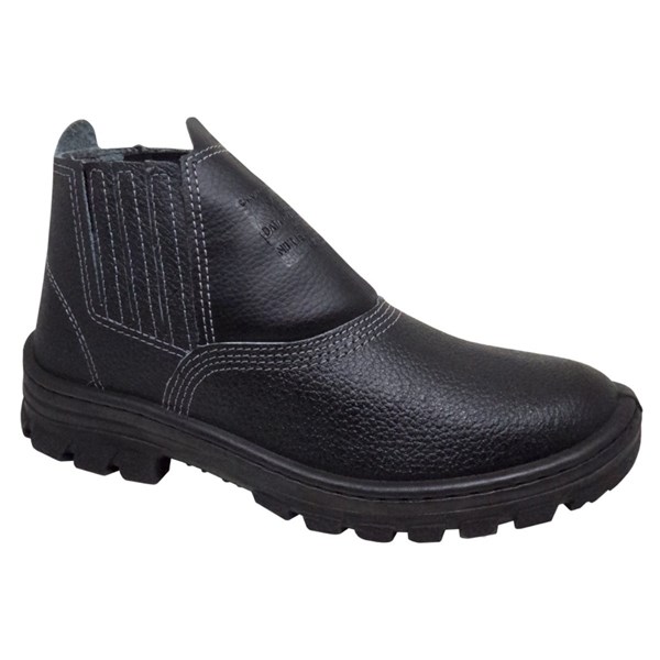 Botina Couro Preto 44 Bico PVC CA17015