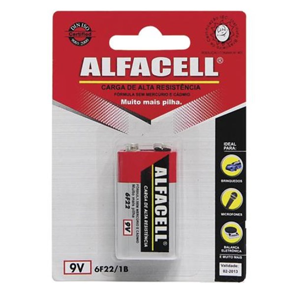 Bateria 9V Comum ALFACELL