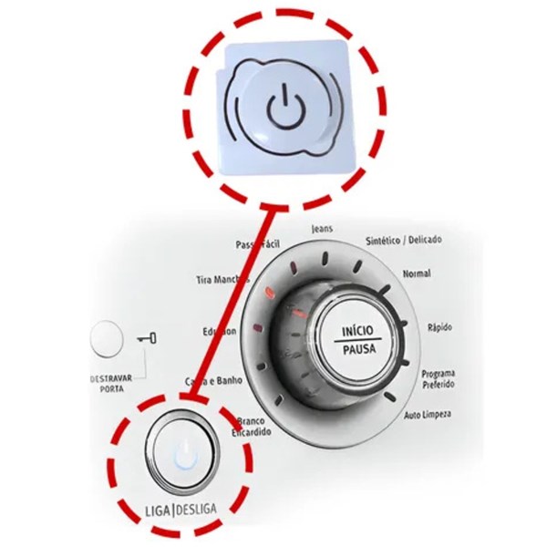 Botão Liga Desliga Lava E Seca LG Electrolux Lse11