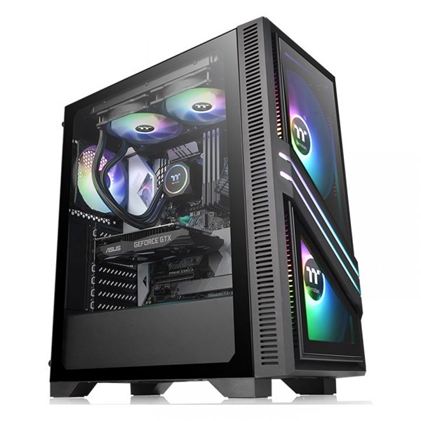 GABINETE GAMER THERMALTAKE VERSA T35 TG RGB VIDRO TEMPERADO BLACK ATX