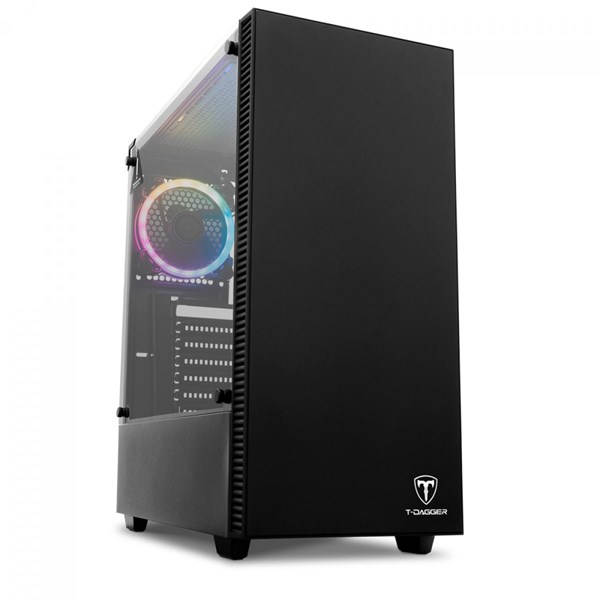 GABINETE GAMER T-DAGGER CUBE PRETO ATX E MICRO ATX LATERAL DE VIDRO TEMPERADO