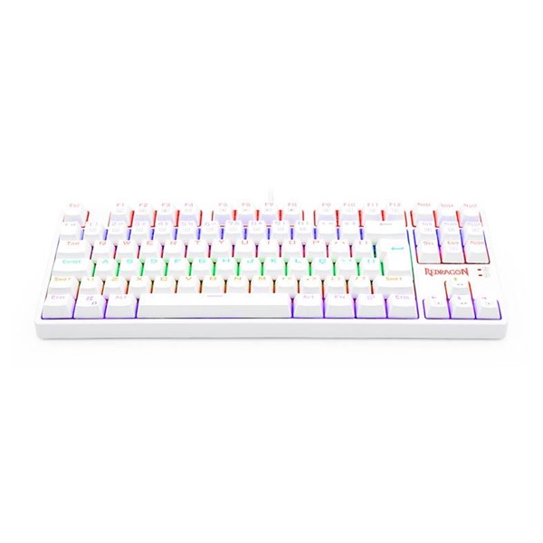 TECLADO MECANICO GAMER REDRAGON DAKSA, RAINBOW, ABNT2, SWITCH AZUL, LUNAR WHITE, K576W-R PT-BLUE