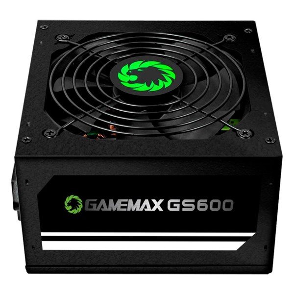FONTE GAMEMAX 600W,80 PLUS WHITE PFC ATIVO BIVOLT, PRETO