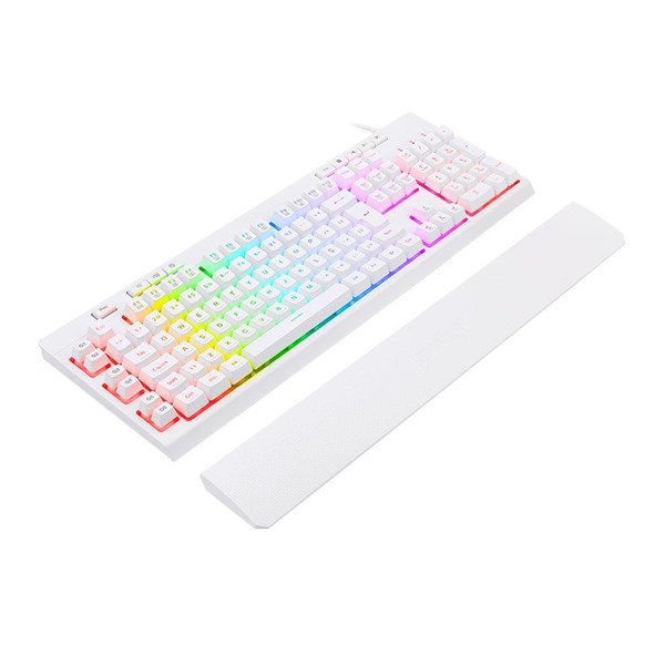 TECLADO GAMER REDRAGON SHIVA LUNAR WHITE, RGB, ABNT2, BRANCO