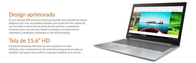 NOTEBOOK LENOVO IDEAPAD 320-151KB 12GB DDR4 SSD 240GB
