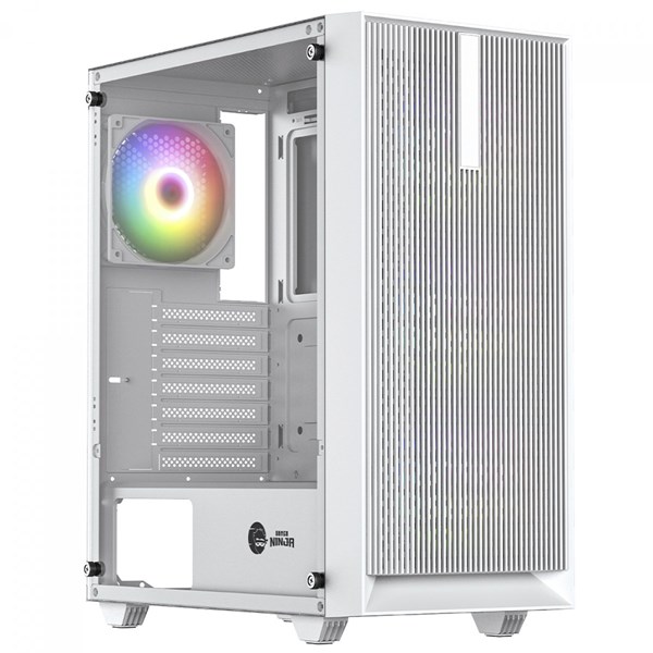 GABINETE GAMER NINJA AIR X, MID TOWER, VIDRO TEMPERADO, ATX, WHITE, SEM FONTE, COM 4 FANS