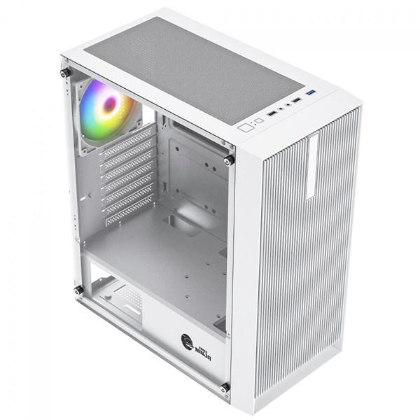 GABINETE GAMER NINJA AIR X, MID TOWER, VIDRO TEMPERADO, ATX, WHITE, SEM FONTE, COM 4 FANS