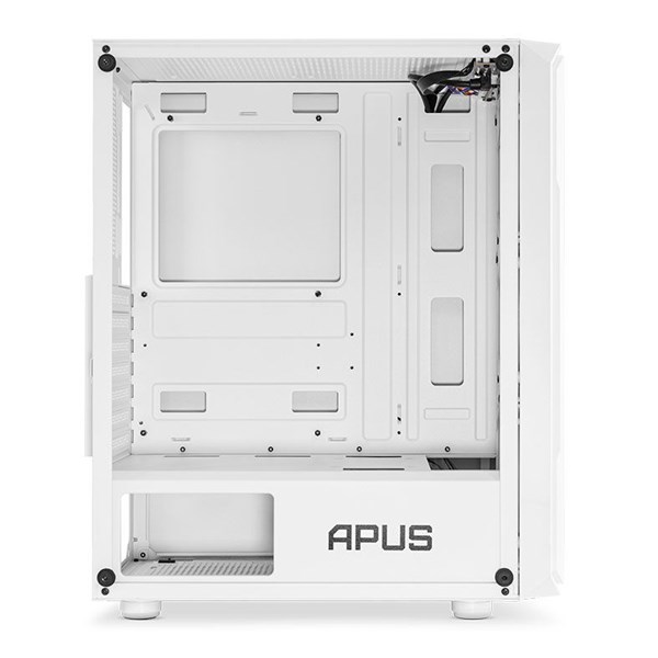 GABINETE GAMER PICHAU APUS WHITE ,MID TOWE. LATERAL VIDRO TEMPERADO,COM 3 FANS