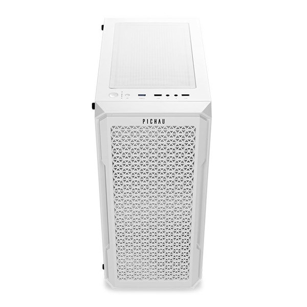 GABINETE GAMER PICHAU APUS WHITE ,MID TOWE. LATERAL VIDRO TEMPERADO,COM 3 FANS