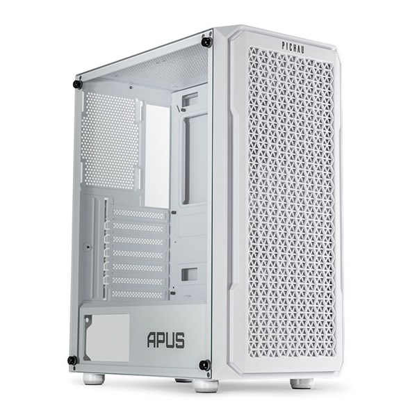 GABINETE GAMER PICHAU APUS WHITE ,MID TOWE. LATERAL VIDRO TEMPERADO,COM 3 FANS