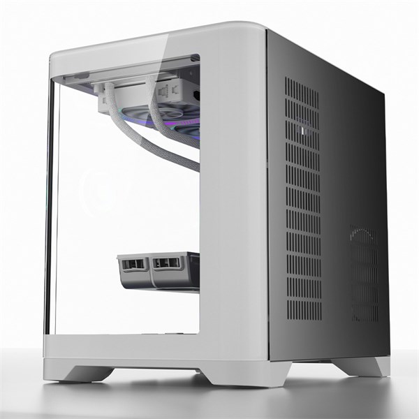 GABINETE GAMER SUPERFRAME PRIME, MID TOWER, VIDRO TEMPERADO, M-ATX, BRANCO, SEM FONTE, SEM FAN