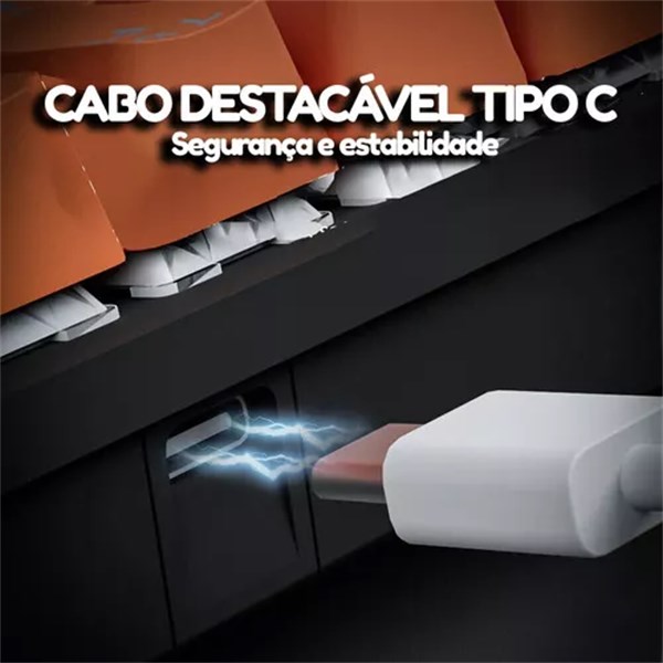 TECLADO MECANICO MUCAI MKA610 BLACK FORMATO 60% COM FIO USB-C SWITCH RED