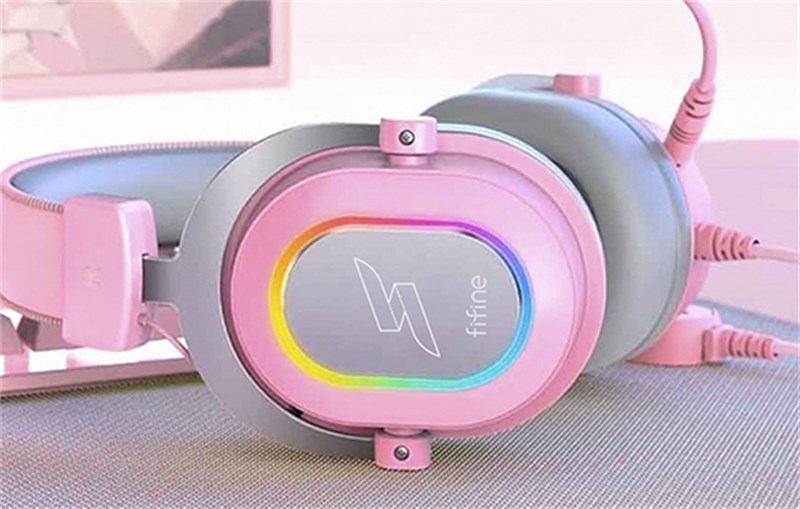 HEADSET GAMER FIFINE SFH6, 7.1 SURROUND, DRIVERS DE 50MM, RGB, USB, PINK
