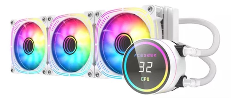 WATER COOLER ACEGEEK TEMP C360, ARGB, 360MM, BRANCO, AG-TEMPC360-WH