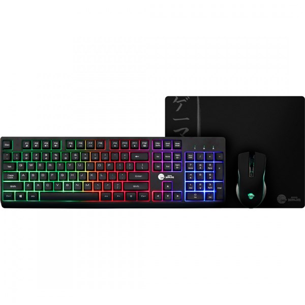 TECLADO E MOUSE KIT GAMER NINJA LEGACY 3 EM 1, TECLADO, MOUSE E MOUSEPAD, USB, RGB, PRETO, GN-CG-LGTMPB