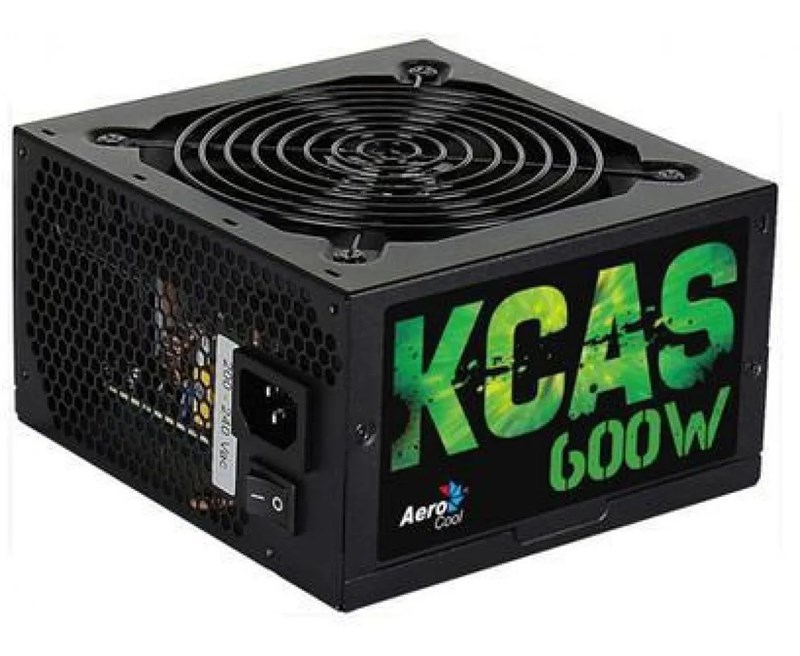 FONTE AEROCOOL KCAS, 600W, 80 PLUS BRONZE, SEM CABO, PRETO - KCAS-600W