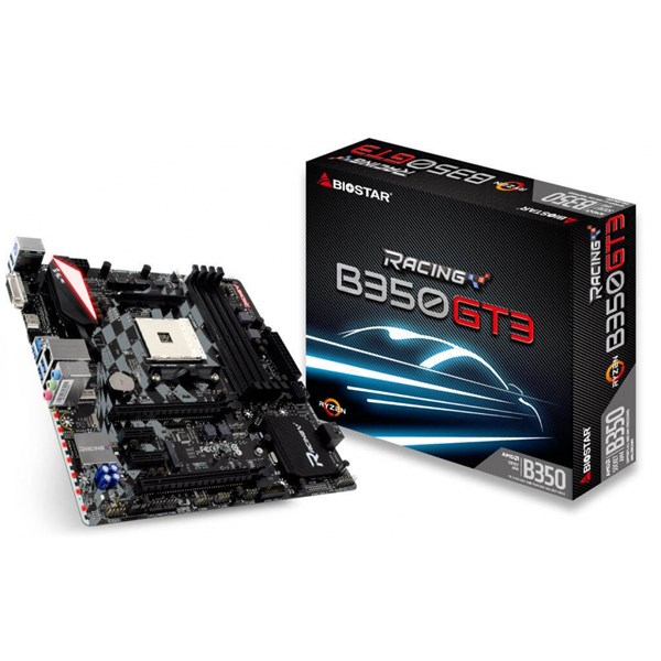PLACA MÃE BIOSTAR RACING B350GT3, CHIPSET B350, AMD AM4, MATX, DDR4