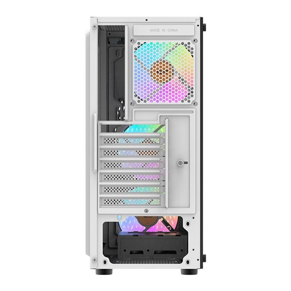 GABINETE GAMER AIGO DARKFLASH DK150, MID-TOWER, LATERAL DE VIDRO, COM 3 FANS, BRANCO, DK150-WH