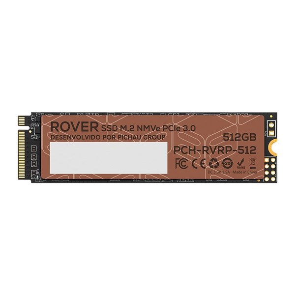 NVME M.2 - 512 GB PICHAU ROVER,M.2 2280 PCIE NVME 3.0, LEITURA 2200 MB/S, GRAVACAO 1700 MB/S