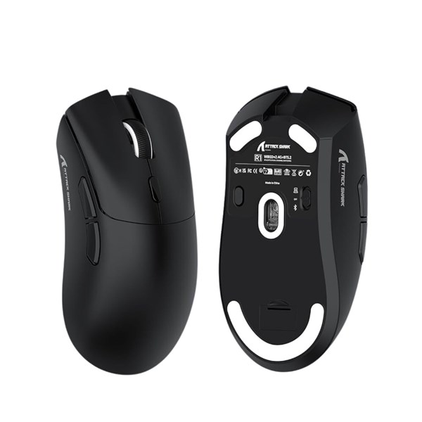 MOUSE GAMER  ATTACK SHARK R1 18000DPI PAW 3311,2.4G BT5.2 1000HZ - PRETO
