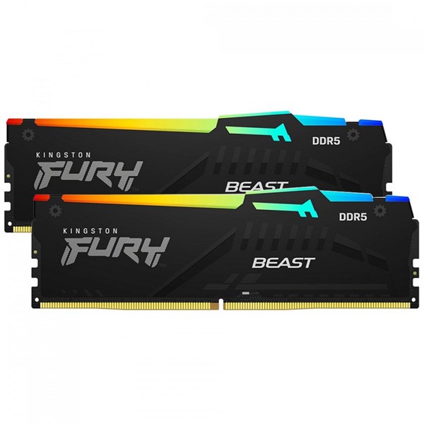 MEMÓRIA RAM DDR5 FURY BEAST RGB 16GB (2X8) 6000MHZ, CL40 - PRETO