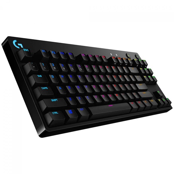 TECLADO MECÂNICO GAMER LOGITECH G PRO RGB LIGHTSYNC, PRETO SWITCH GX BLUE