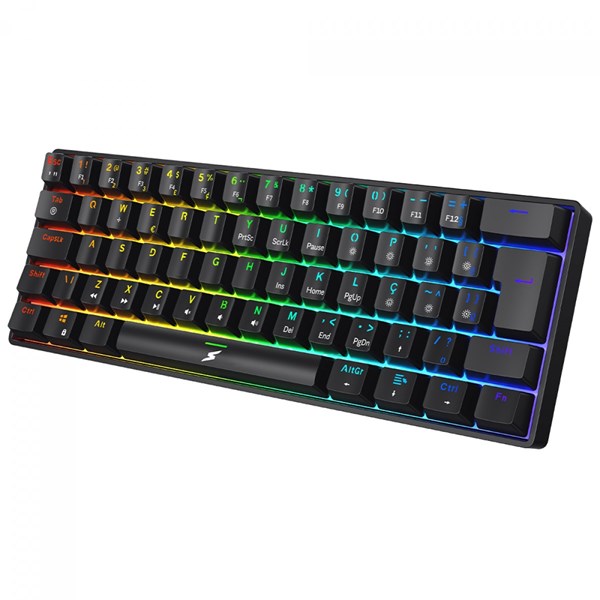 TECLADO MECÂNICO GAMER SUPERFRAME PLAYER, RGB, 60%, SWITCH RED, USB, ABNT2, PRETO