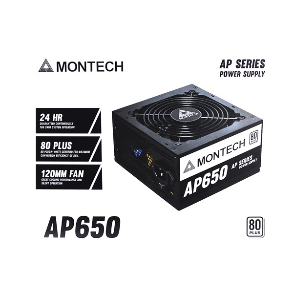 FONTE MONTECH AP650, 650W, 80 PLUS WHITE, PFC ATIVO