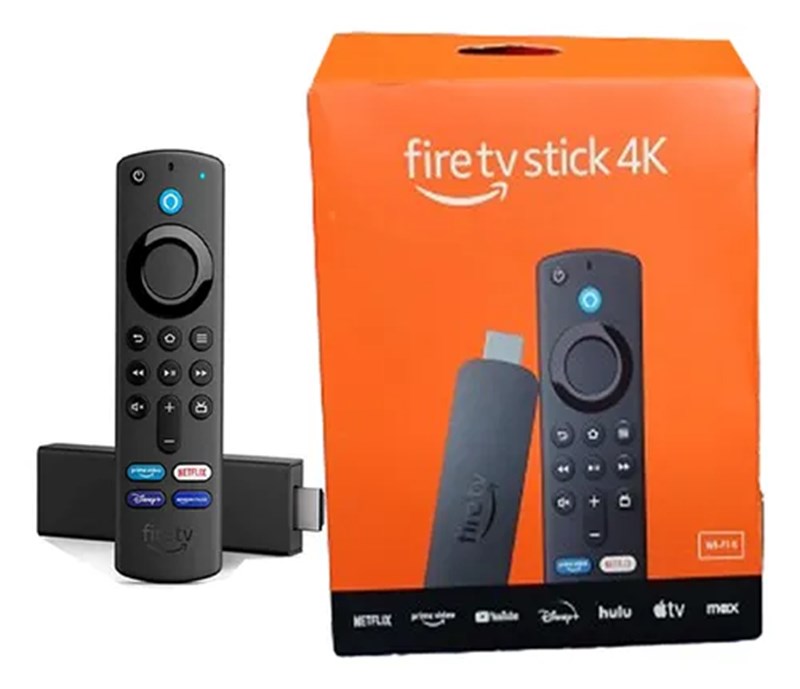 FIRE TV STICK 4K COM ALEXA WI-FI 6 CONTROLE POR VOZ - PRETO