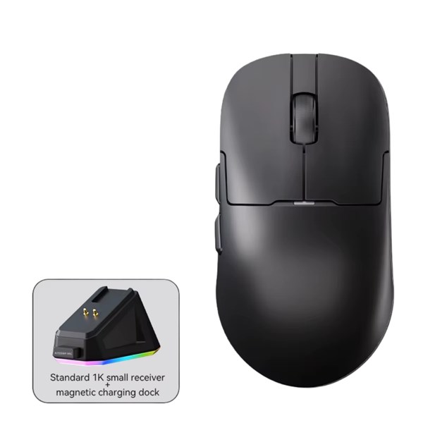 MOUSE SEM FIO AJJAZ AJ159P COM DOCKSTATION TRI-MODE PAW 3311 26000 DPI 1K HZ - PRETO