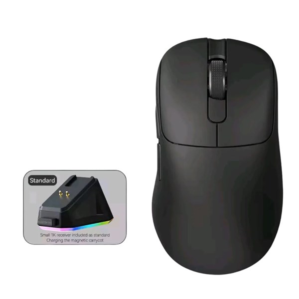 MOUSE SEM FIO AJJAZ AJ139 V2 COM DOCKSTATION TRI-MODE PAW 3311 26000 DPI 1K HZ