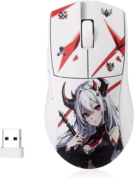 MOUSE GAMER REDRAGON KING PRO EISA 1K BRANCO PERSONAGEM ANIME PAW3395 26000 DPI