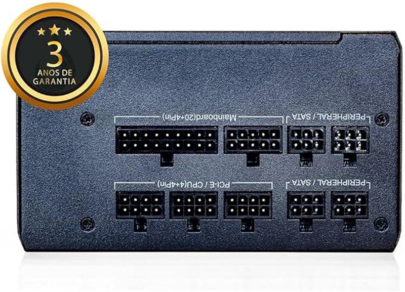 FONTE GAMER RISE MODE ZEUS, 650W, MODULAR, PFC ATIVO, PRETO