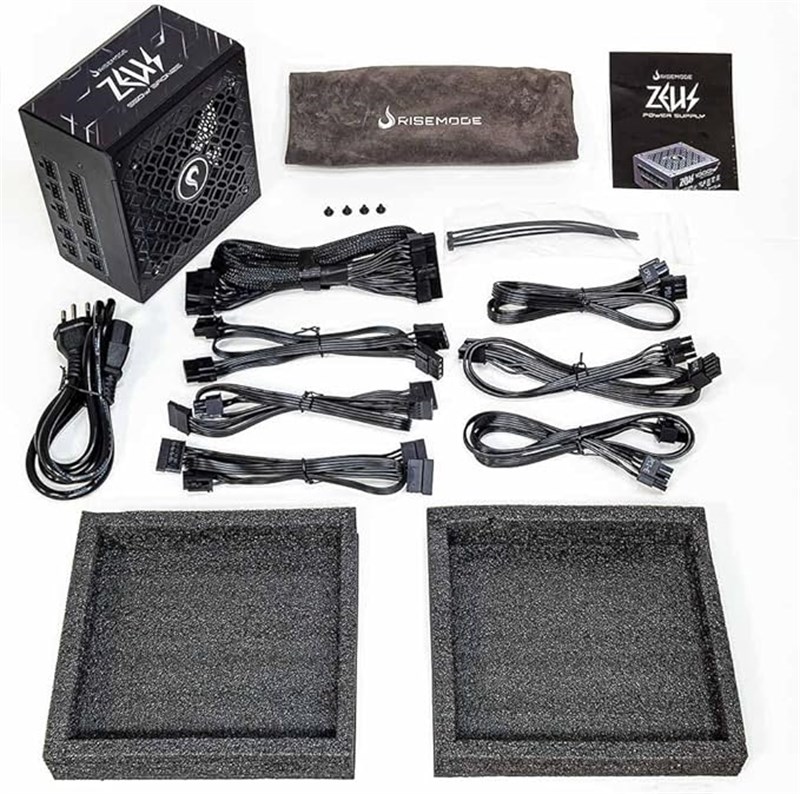 FONTE GAMER RISE MODE ZEUS, 650W, MODULAR, PFC ATIVO, PRETO