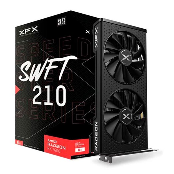 PLACA DE VIDEO XFX RADEON RX 7600 SPEEDSTER SWFT210, 8GB, GDDR6, 128-BIT