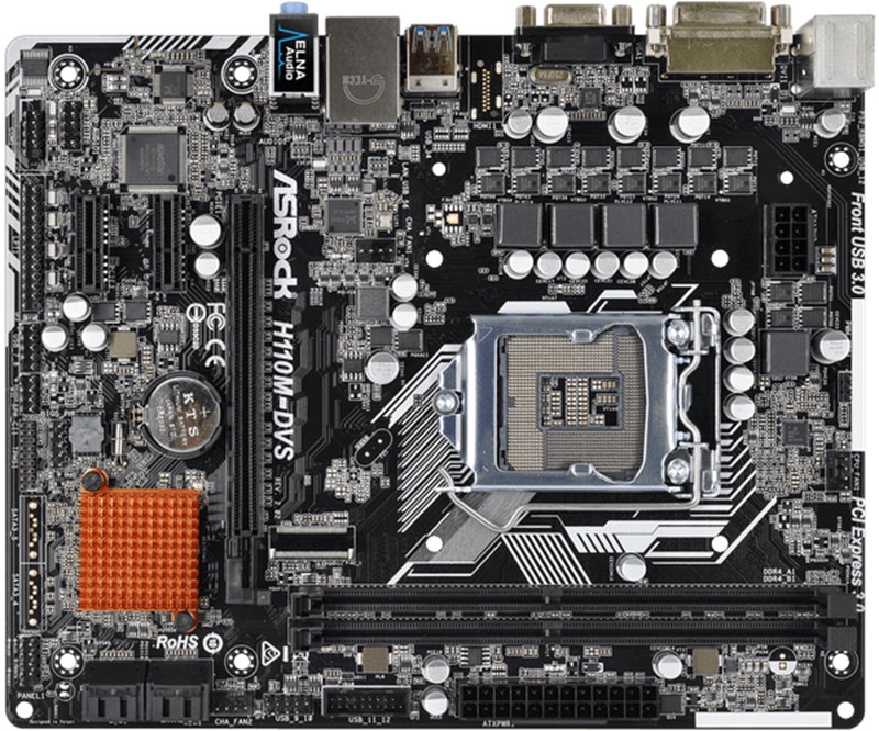 PLACA MÃE ASROCK H110M-DVS R2.0 SUPER ALLOY, SOCKET 1151 MICRO ATX, PRETO