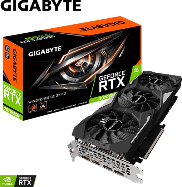 PLACA DE VÍDEO NVIDIA GIGABYTE RTX 2070 SUPER WINDFORCE OC 3X, 8GB GDDR6, 256BIT