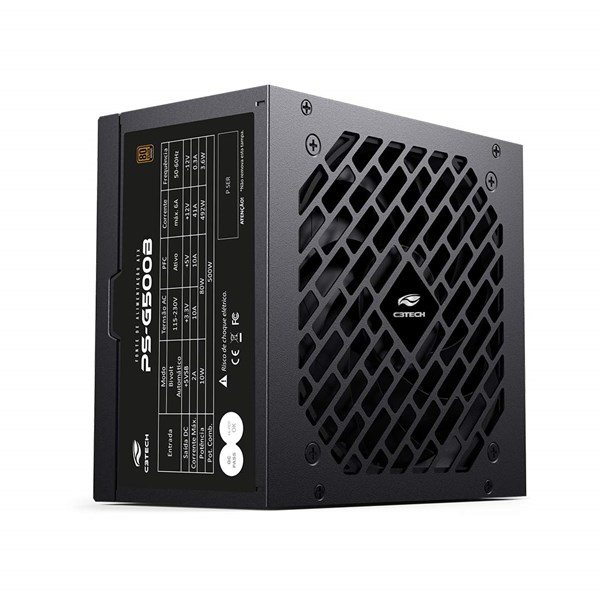 FONTE GAMER C3 TECH 500W PS-G500B 80 PLUS BRONZE ATX C3TECH
