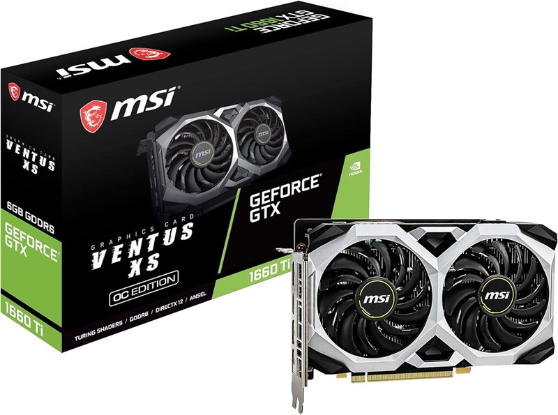PLACA DE VIDEO MSI GEFORCE GTX 1660 TI 6GB GDDR6 VENTUS XS OC 192-BIT, 912-V375-039
