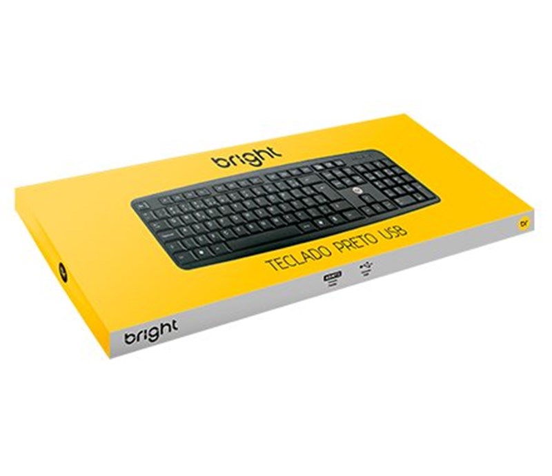 TECLADO BRIGHT BASIC PRETO USB