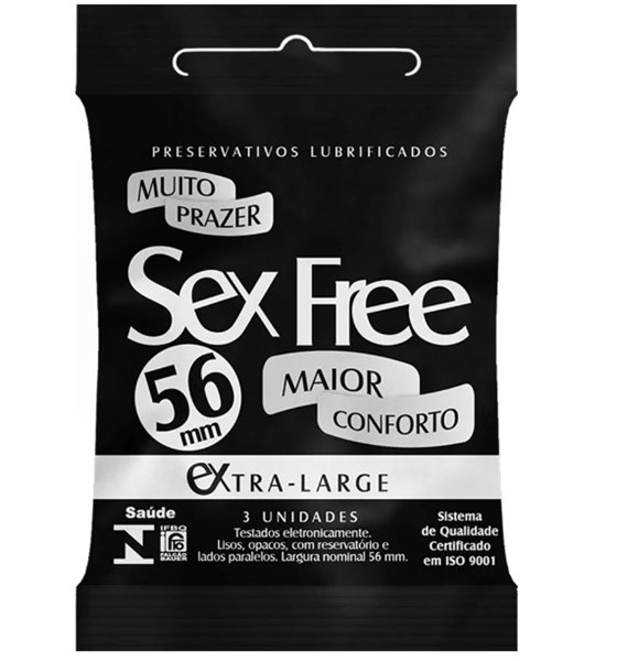 PRESERVATIVO 56MM - 3UN - EXTRA GRANDE - SEX FREE